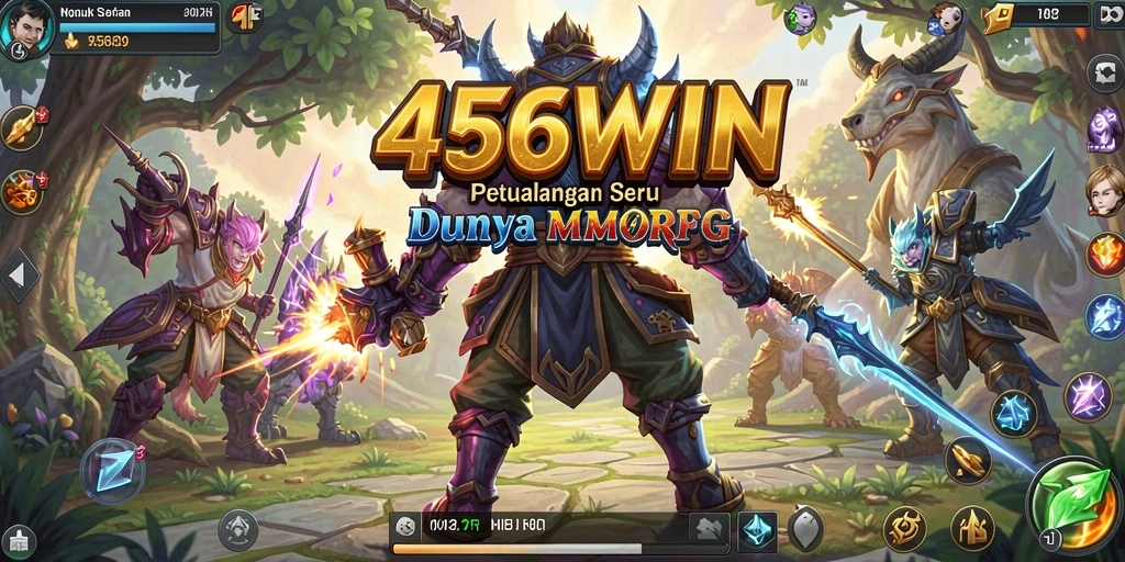 Screenshot gameplay 456WIN menampilkan karakter bertempur melawan monster dalam petualangan seru.