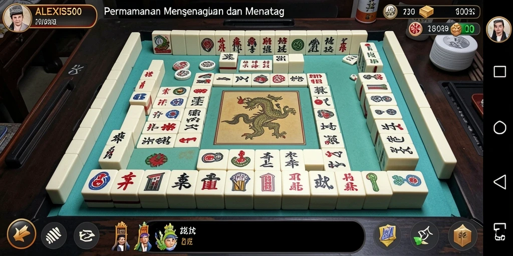 Tampilan gameplay menawan dari ALEXIS500 yang menghadirkan Mahjong.