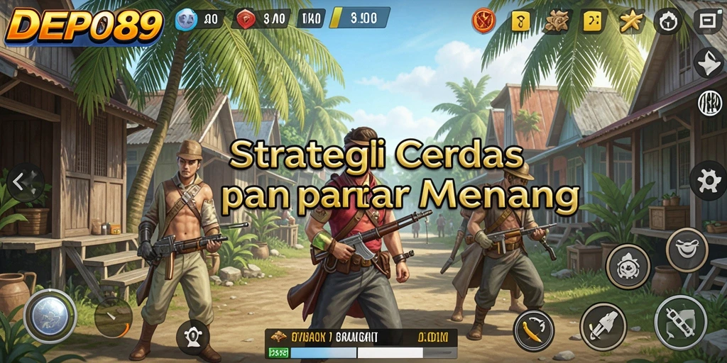 Tampilan gameplay strategi yang seru dan mendebarkan dari DEPO89.