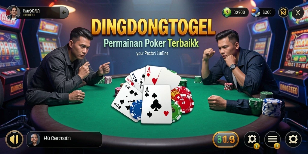Screenshot gameplay DINGDONGTOGEL menampilkan aksi seru permainan Poker.