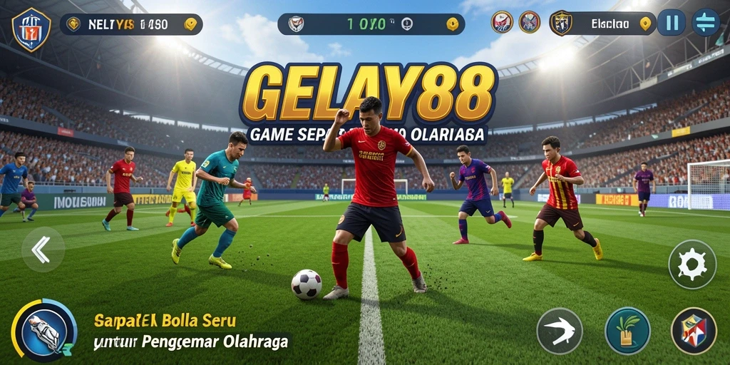 Screenshot menampilkan aksi mendebarkan dalam permainan sepak bola.