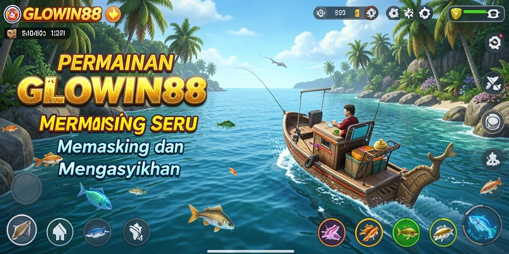 Tangkapan ikan seru dalam permainan GLOWIN88 yang penuh warna.