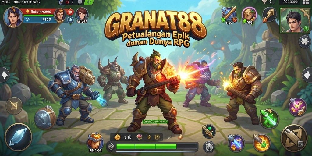 Tampilan gameplay RPG yang mendebarkan di GRANAT88.
