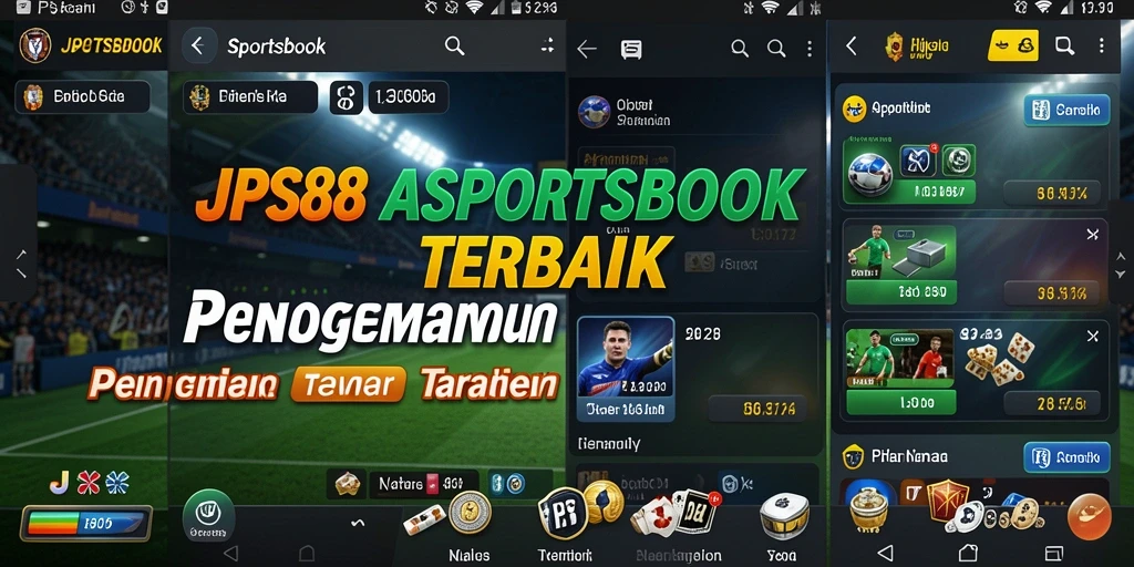 Tampilan antarmuka aplikasi JPS88 dengan berbagai taruhan olahraga.
