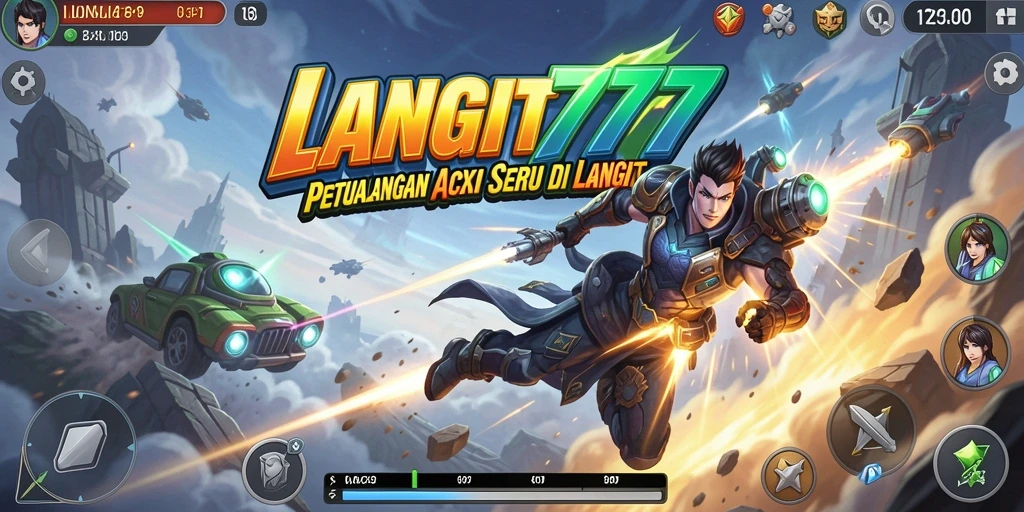 Screenshot LANGIT777 menampilkan aksi seru dalam pertarungan melawan musuh.