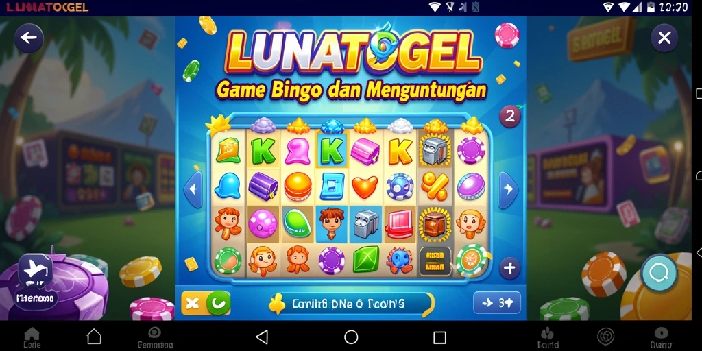 Tampilan gameplay LUNATOGEL yang penuh warna dan menarik.
