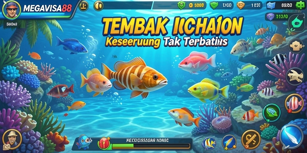 Tangkapan layar gameplay MEGAVISA88 menampilkan aksi menembak ikan yang seru.