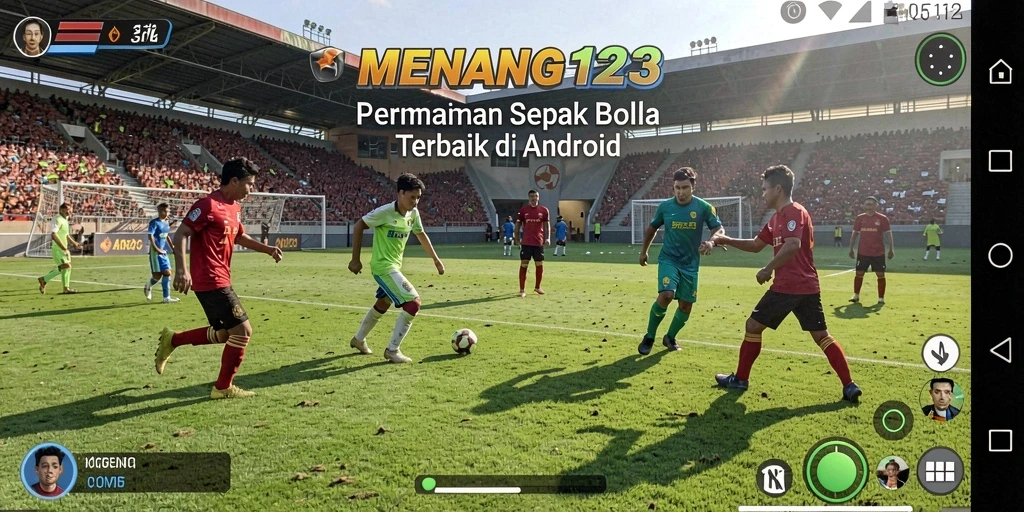 Tampilan gameplay MENANG123 yang menarik dengan aksi sepak bola seru.