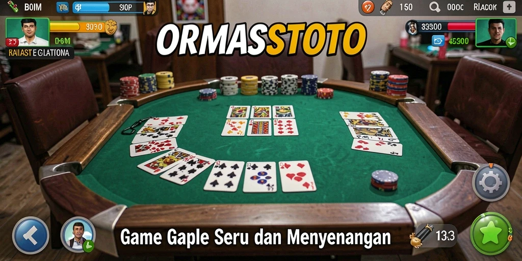 Tampilan gameplay seru dari ORMASSTOTO dalam bermain Gaple.