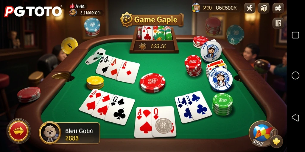 Screenshot gameplay PGTOTO yang menampilkan suasana bermain Gaple.