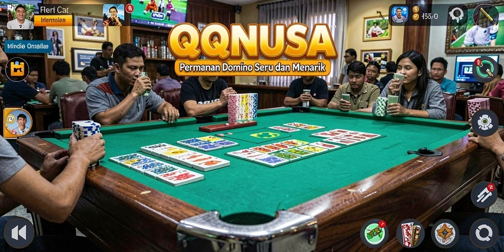 Tampilan gameplay seru dalam QQNUSA yang menggambarkan keseruan permainan Domino.