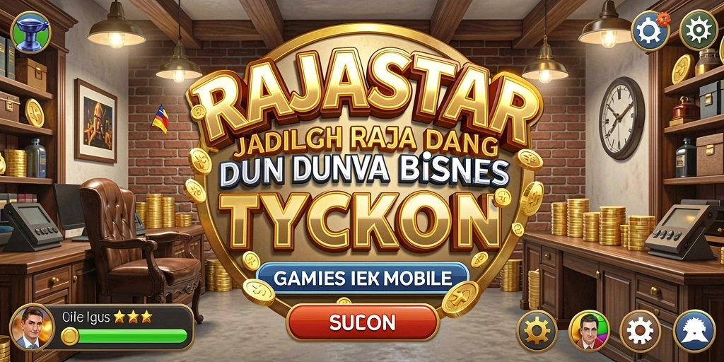 Tangkapan layar gameplay RAJASTAR menampilkan pengalaman membangun bisnis Tycoon.