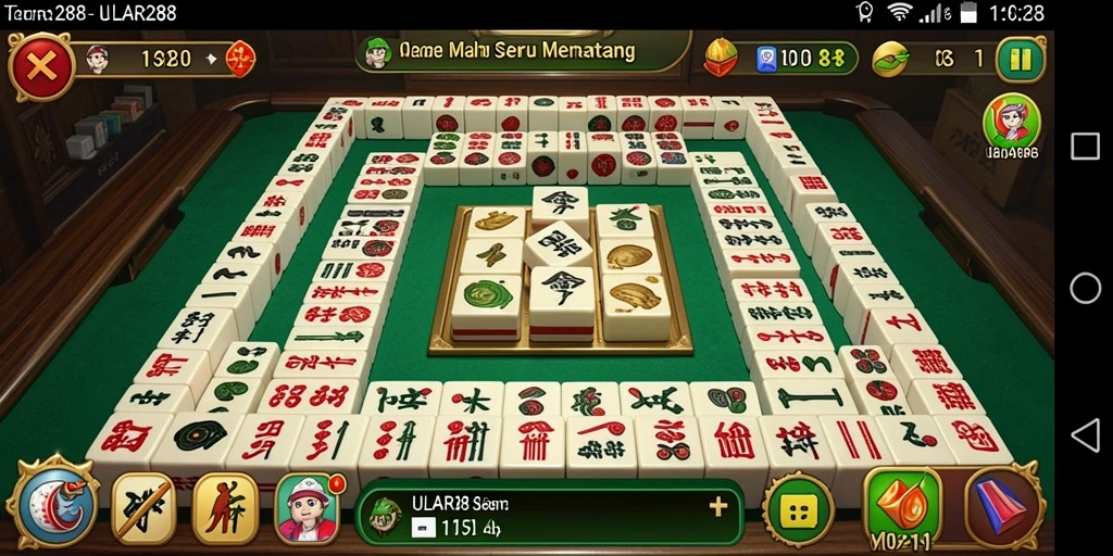 Tangkapan layar utama ULAR288 menampilkan gameplay Mahjong yang menarik.