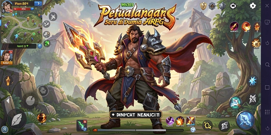 Screenshot menunjukkan pertarungan seru di dunia ARPG WA369.