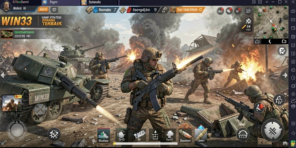 Tampilan gameplay mendebarkan di WIN33 dengan pertarungan strategi.